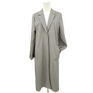 Plaid Long Coat Duster Medium Tailored Heritage Chic‎ Academia Elevated Preppy